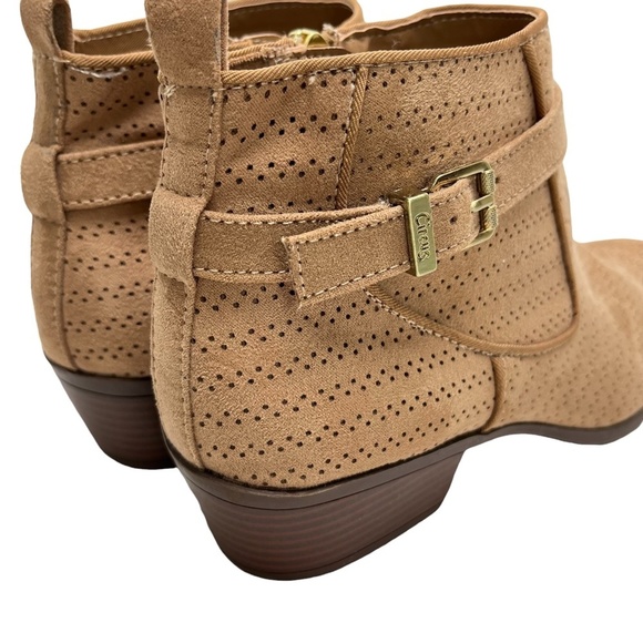 CIRCUS SAM EDELMAN PHEONIX Perforated Ankle Booties Boots Tan Beige Shoes sz 7 - Picture 5 of 16